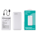 Batería Portátil Power Bank ADATA C100 10000mAh | 2 Puertos USB + USB-C | Blanca